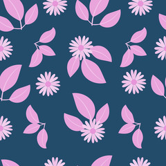pink flowers seamless pattern