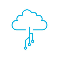 Isolated cloud with circuit line style icon vector design