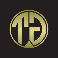 TG Logo monogram circle with piece ribbon style on gold colors