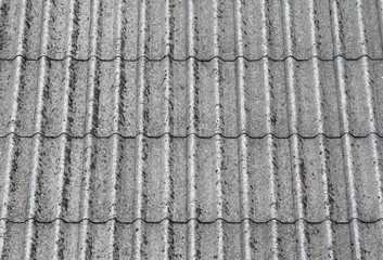 Old asbestos roof tiles texture background.