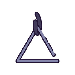 Isolated music triangle instrument fill style icon vector design