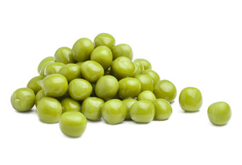 Green peas, isolated on white background