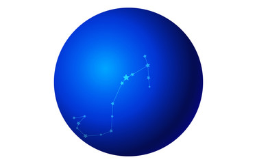 12星座の青のアイコン：ベクターイラスト：蠍座