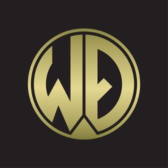 WQ Logo monogram circle with piece ribbon style on gold colors