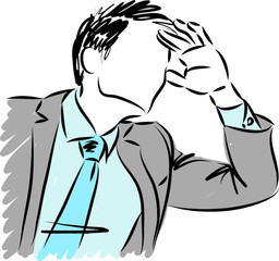businessman looking future concept vector illustration