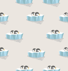 penguin sleep on ice floe pattern