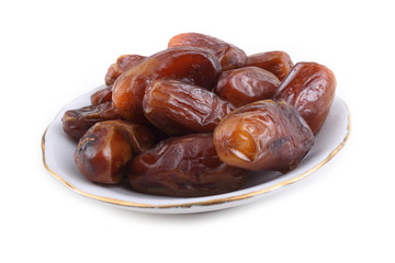 Date fruits on saucer