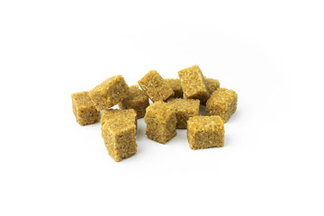 Heap of brown sugar, isolated on white background