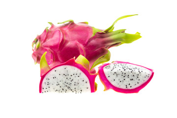 Dragon fruit isolated on white background. clipping path.