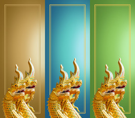3 vertical backgrounds decorated with double-sided lapses. Naga is a mythical creature of the...
