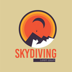 Skydiving logo template