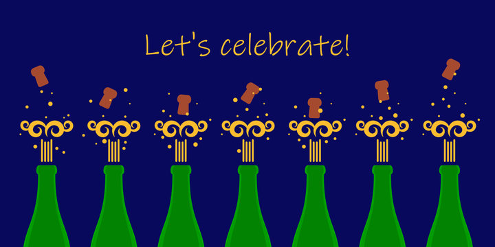 let's celebrate! vector greeting card. invitation template