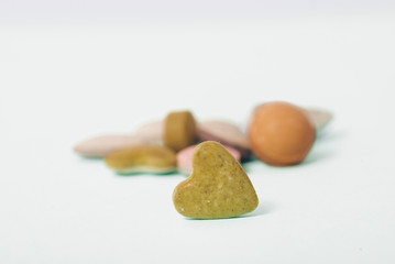 pills on white background