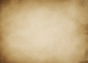 old paper kraft texture or background with stripes,  splatters and dark vignette