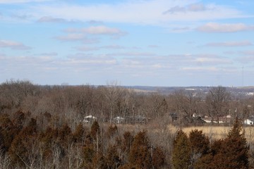A beautiful aerial view of the country landscape.