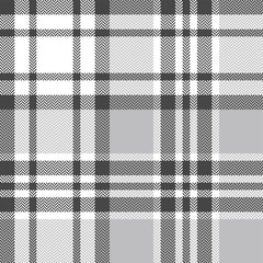 Seamless check plaid pattern. Autumn winter tartan plaid large background in grey and white for flannel shirt, scarf, blanket, throw, duvet cover, upholstery, or other modern textile print.