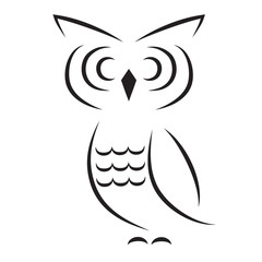 Abstract owl. Isolated on white background. 