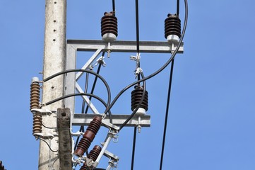  High voltage electric power lines on pylons