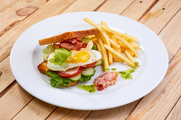 tasty breakfast in the cafe
