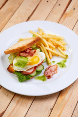 tasty breakfast in the cafe