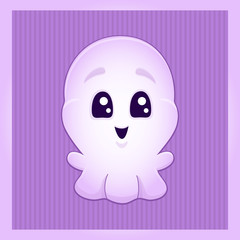 vector Cartoon cute ghost. Isolated on white. Illustration. Cartoon vector cute ghost. halloween card. Isolated on white. Isolated on white. Funny emoticon.  Greeting card. eps 10