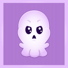 vector Cartoon cute ghost. Isolated on white. Illustration. Cartoon vector cute ghost. halloween card. Isolated on white. Isolated on white. Funny emoticon.  Greeting card. eps 10