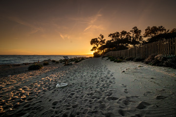Sunset on the beach in Spain