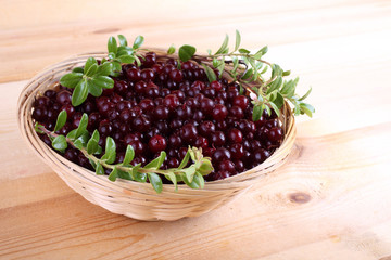 Lingonberry on table