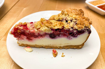 Raspberry Crumb Cake Recipe top with cinnamon.