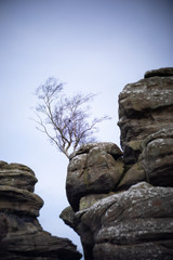 Yorkshire sandstone eroded rock outcrop