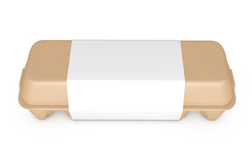 Egg Brown Cardboard Box with Blank Label with Free Space for Your Design. 3d Rendering