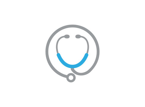 Stethoscope vector image with health symbol icon design illustration isolated on white background