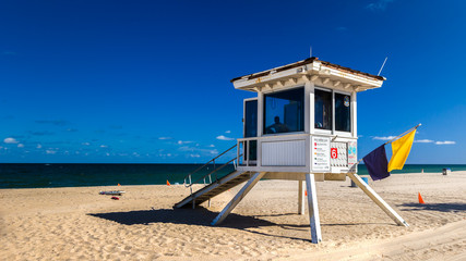 Fort Lauderdale Beach lifeguard tower in Florida