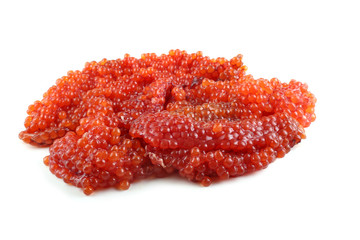Fresh uncooked salmon caviar