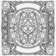 Black and white vintage ornate decorative card