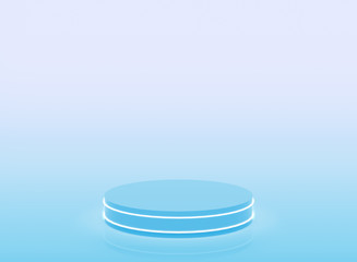 3d dusty pink blue neon light cylinder podium minimal studio gradient color background. Abstract 3d geometric shape object illustration render. Display for valentine day and technology product.