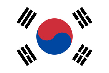 Waving flag of South Korea. Vector illustration