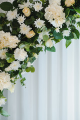 Obraz na płótnie Canvas flowers decorations during outdoor wedding ceremony