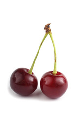 Cherries isolated on white background