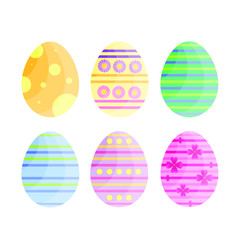 This is vector set of Easter eggs isolated on white background.
