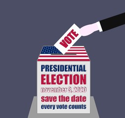 Vector illustration on the 2020 presidential election in the United States of America