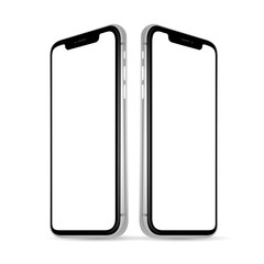 Mockup smartphone perspective object isolated on background.