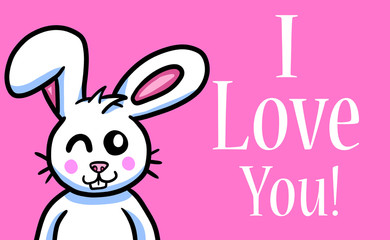 Stylized Bunny Valentine Card