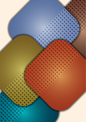 Fototapeta premium Abstract geometric background, colored round squares form a banner. Modern template for business brochure, flyer, presentation or web design layout.
