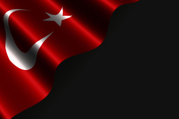 Flag of Turkey isolated on grey background vector illustration for flag or independence day in colors of the flag red, white
