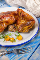 Chicken quarters baked.