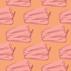 Obraz premium Bell pepper seamless pattern on background. Pepper hand drawn backdrop. Botanical wallpaper.