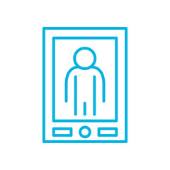 Fototapeta premium Isolated avatar inside smartphone line style icon vector design