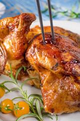 Chicken quarters baked.