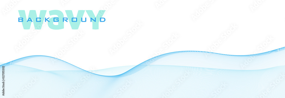 Poster Wavy background with light blue wave. Subtle vector pattern